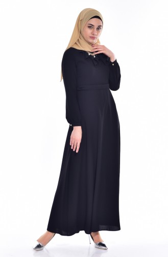 Black Hijab Dress 8138-07