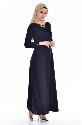 Black Hijab Dress 8138-07