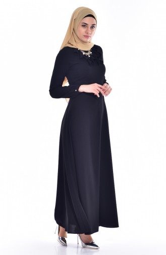 Kleid mit Halskette 8138-07 Schwarz 8138-07