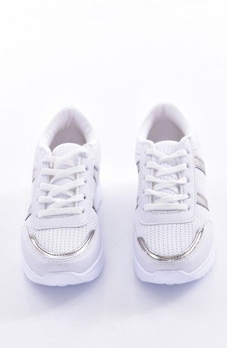 Bayan Spor Ayakkabı 0765-05 Beyaz Platin Anorak