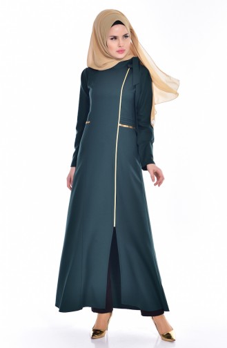 Gefalltetes Abaya 2124-02 Smaragdgrün 2124-02