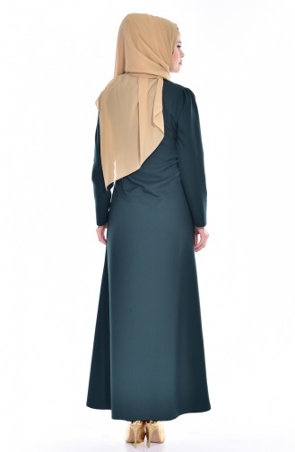 Gefalltetes Abaya 2124-02 Smaragdgrün 2124-02