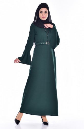 Emerald Green Hijab Dress 5089-02