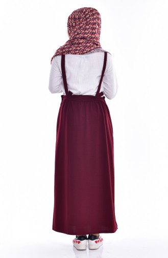 Hijab Kleid mit Druckknöpfen 5117-03 Weinrot 5117-03