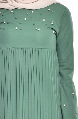 Green Almond Hijab Dress 3657-09