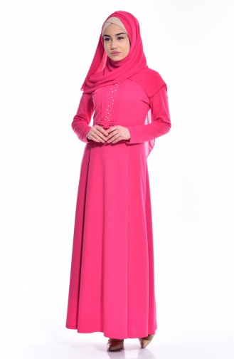 Kleid mit Bogen 0037-04 Fuchsia 0037-04