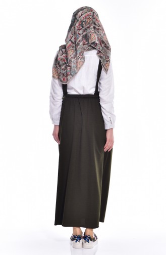 Hijab Kleid mit Druckknöpfen 5117-05 Khaki 5117-05