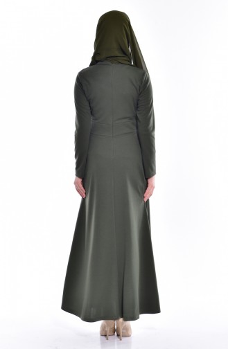 Khaki Hijab Dress 0037-07