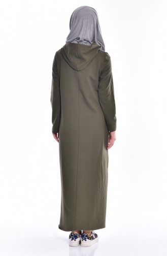 Khaki Hijab Dress 1283-06