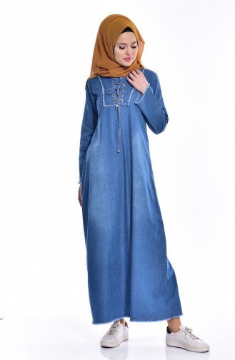 Denim Blue Hijab Dress 3617-01