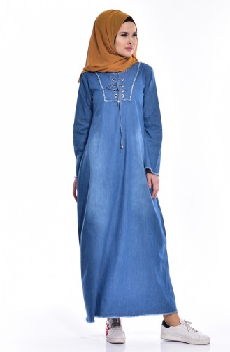 Denim Blue Hijab Dress 3617-01