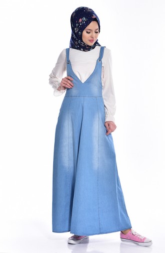 Robe Salopette Jean 4007-01 Bleu Clair 4007-01