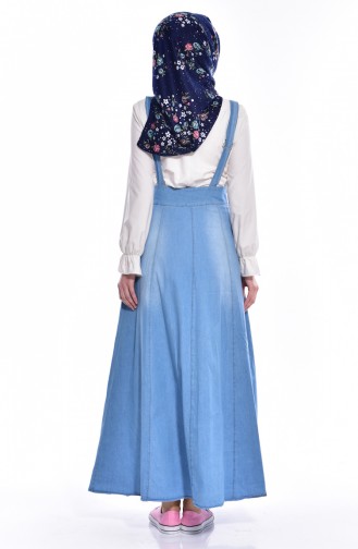 Robe Salopette Jean 4007-01 Bleu Clair 4007-01