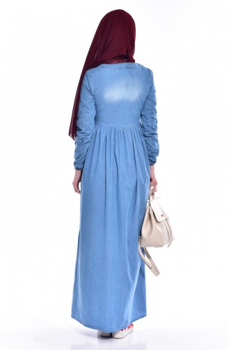 Denim Blue Hijab Dress 1177-01