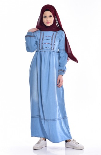 Denim Blue Hijab Dress 3619-01