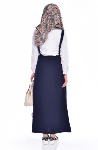 Navy Blue Hijab Dress 5117-02