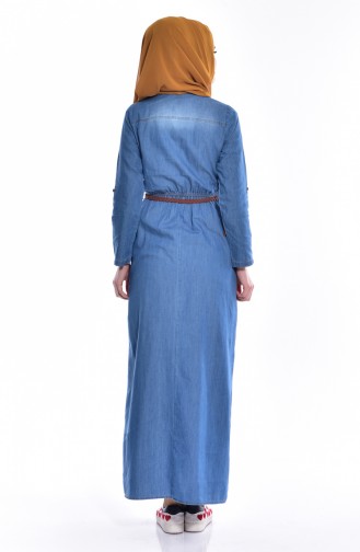 Navy Blue Hijab Dress 3045-01