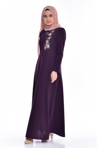 Purple Hijab Dress 8028-06