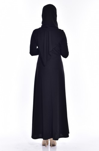 Robe Perlées avec Noeud 0037-06 Noir 0037-06