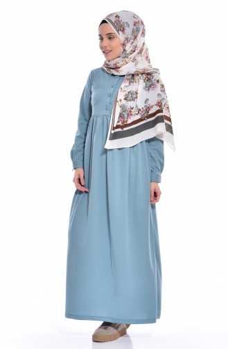 Sea Green Hijab Dress 1805-03