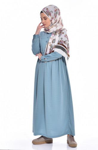Sea Green Hijab Dress 1805-03