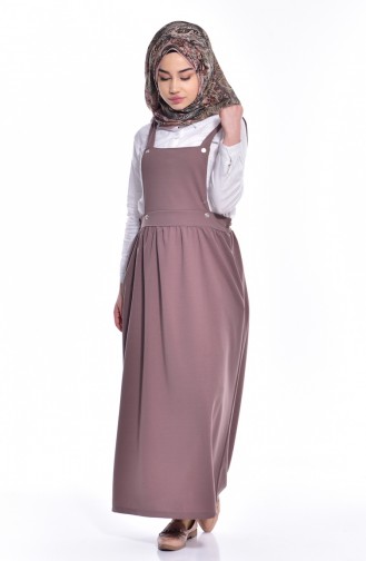Hijab Kleid mit Druckknöpfen 5117-04 Nerz 5117-04