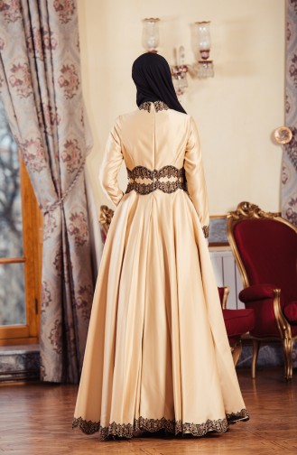 Robe de Soirée avec Pierre 701224-03 Gold 701224-03