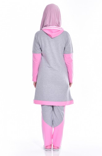 Ensemble Survêtement a Capuche 18040-06 Gris Rose 18040-06