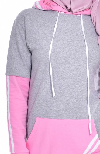 Ensemble Survêtement a Capuche 18040-06 Gris Rose 18040-06