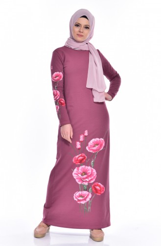 Beige-Rose Hijab Kleider 2919-02