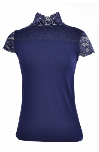 Body Manches Courtes a Dentelle 0923-02 Bleu Marine 0923-02