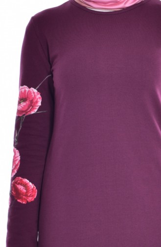 توبانور فستان مُحاك بتصميم مُطبع 2919-03 لون أرجواني 2919-03