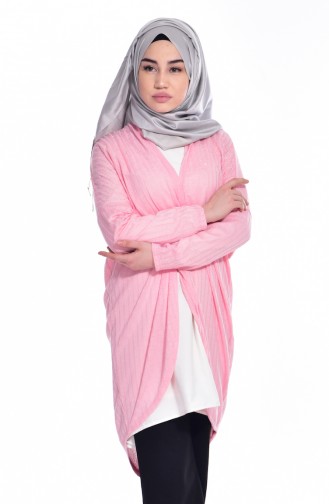 Taş Baskılı Hırka 50184-02 Pembe