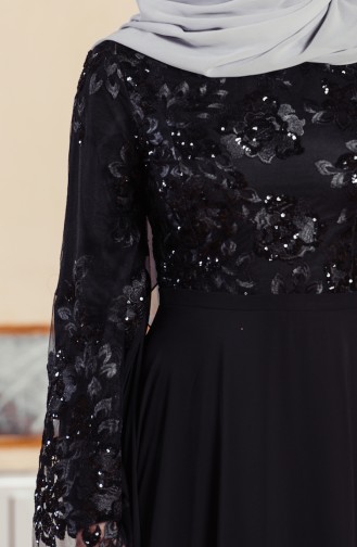 Black Hijab Evening Dress 52683-06