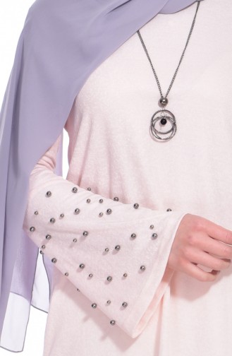Perlen Tunika mit Halskette 50181-01 Lachs 50181-01