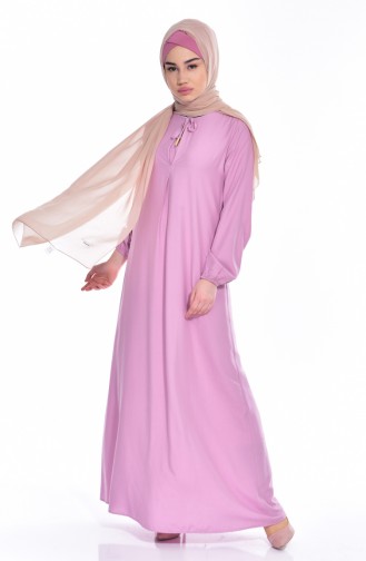 سويد فستان بتصميم قصة واسعة 4074-15 لون وردي باهت 4074-15