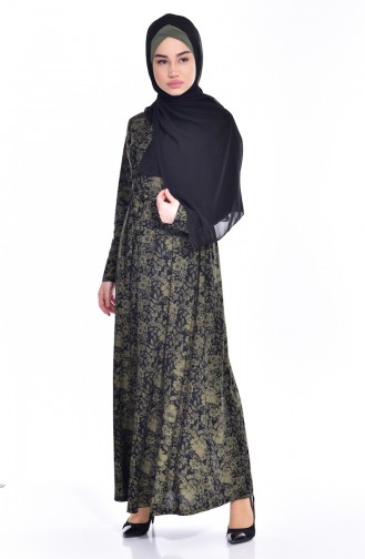 Khaki Hijab Dress 0225-03