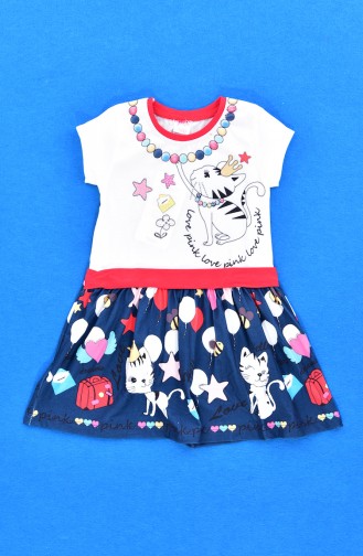 Für Mädchen Kids Kleid  9458-02 Dunkelblau 9458-02