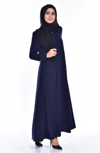 Abaya mit Pailetten 2515-01 Dunkelblau 2515-01