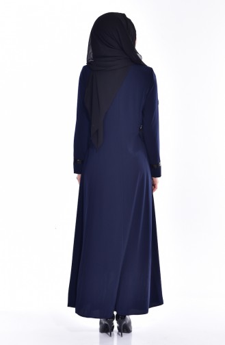 Abaya mit Pailetten 2515-01 Dunkelblau 2515-01