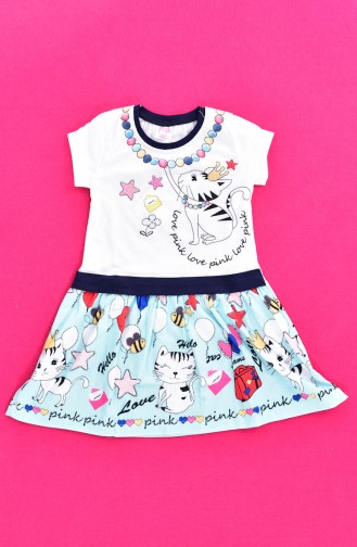 Für Mädchen Kids Kleid  9458-04 Minzengrün 9458-04