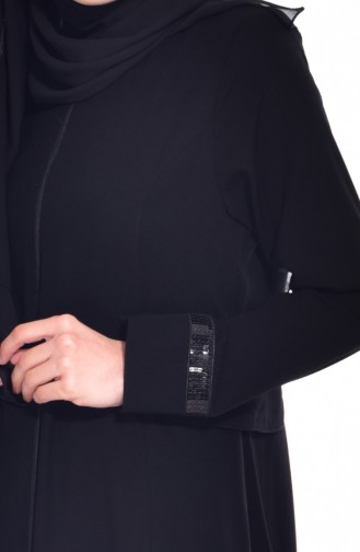 Abaya mit Pailetten 2515-04 Schwarz 2515-04