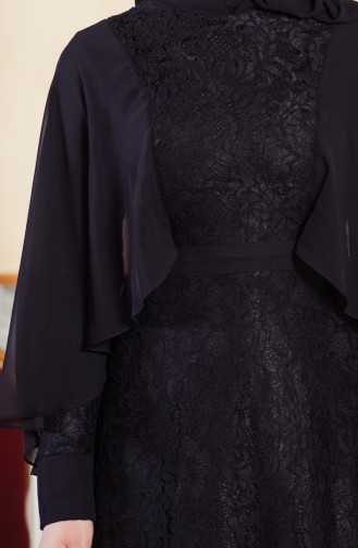 Black Hijab Evening Dress 1090-01