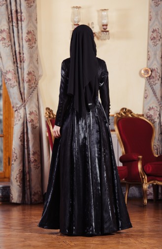Black Hijab Evening Dress 701241-03