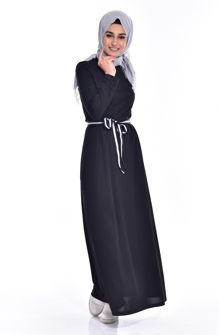 Black Hijab Dress 900001 Sefamerve