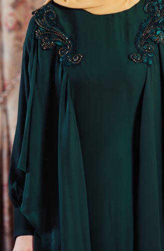 Green Hijab Evening Dress 52634-03