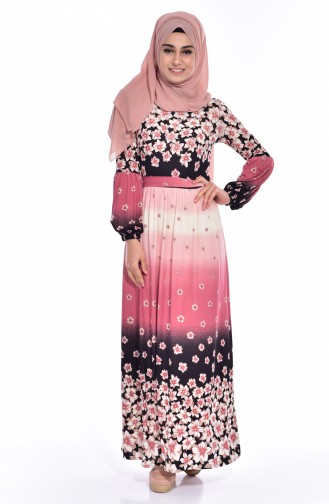 Dusty Rose Hijab Dress 5196-04