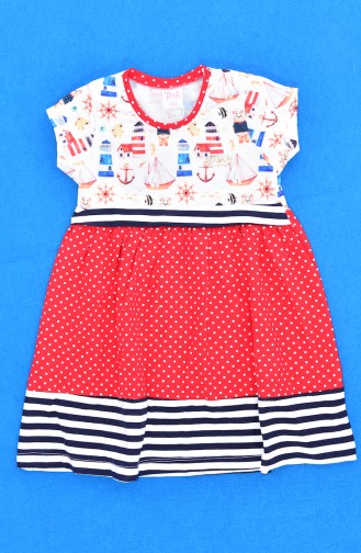 Red Baby and Children`s Dress 9510-01