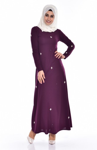 Purple Hijab Dress 7715-03