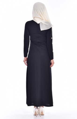 Black Hijab Dress 7715-01
